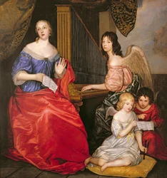 Françoise Louise (1644-1710), Herzogin von La Vallière, mit ihren Kindern als Engel